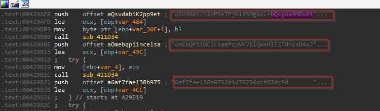 Three Base64 strings