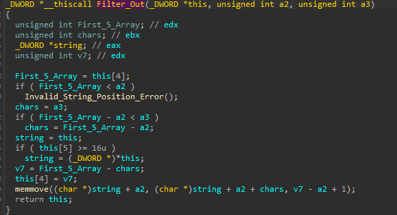 Filtered String Function
