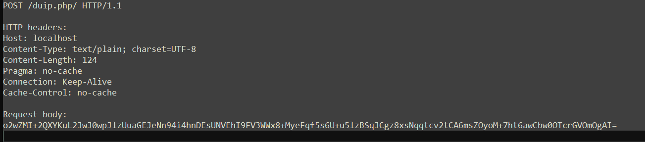First Request dumped